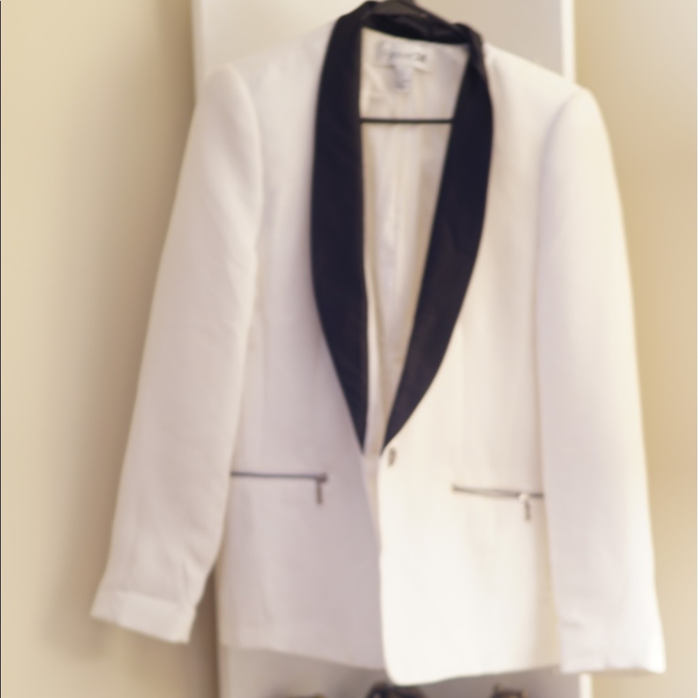 Black and white blazer